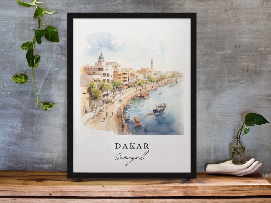 Dakar Traditional Travel Poster, Senegal Custom Text - Image 2