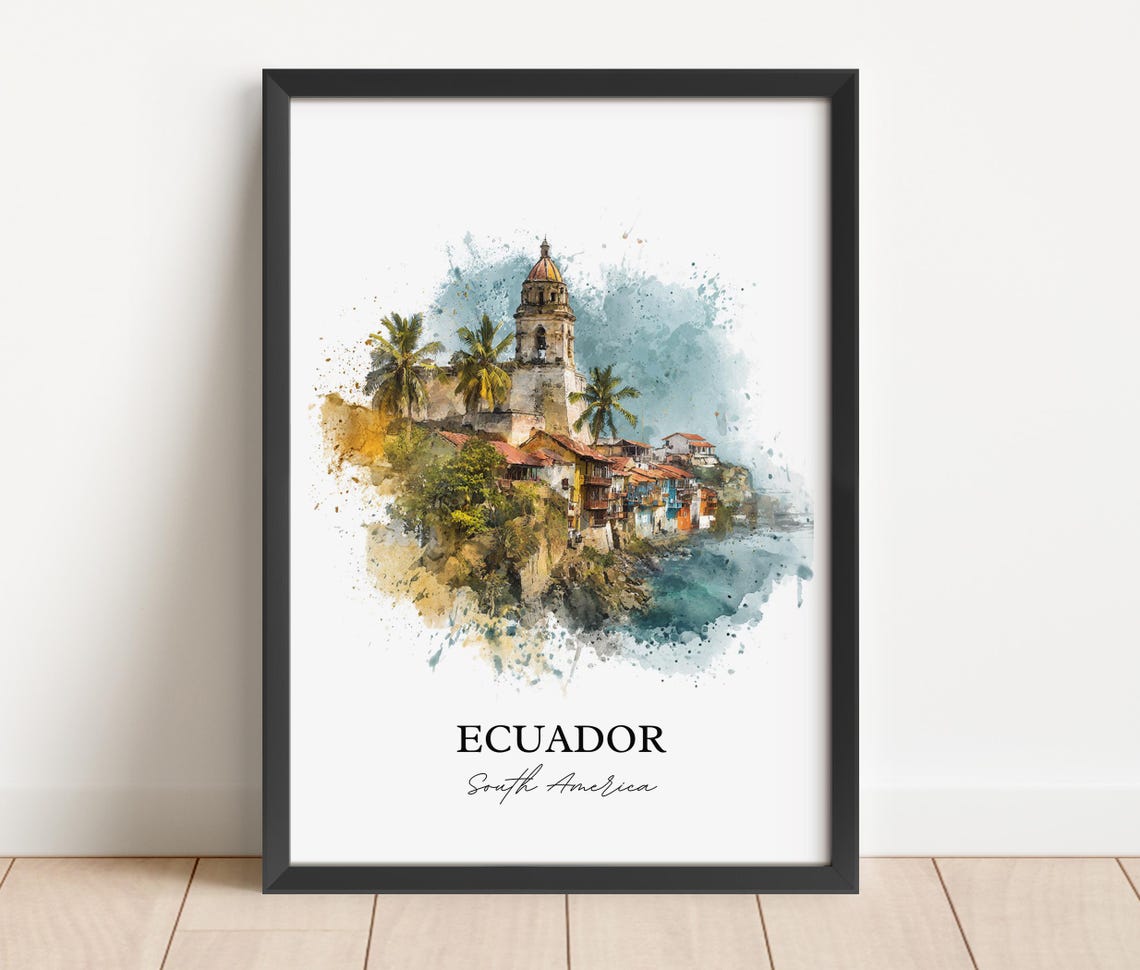 Ecuador Wall Art Print Watercolor South America Gift Travel Poster Housewarming - Image 5