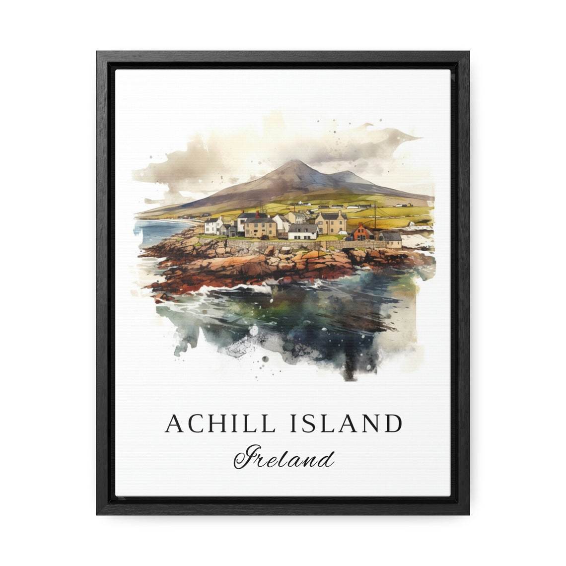Achill Island Ireland Travel Poster, Custom Text - Image 2