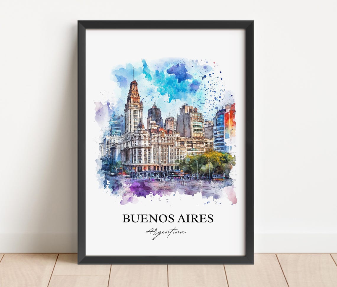 Buenos Aires Wall Art Print Argentina Watercolor Gift Travel Poster Housewarming - Image 2