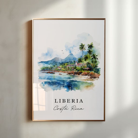 Liberia Costa Rica Wall Art Costa Rica Liberia Poster Liberia Wedding Gift Birthday Present Custom Text Personalized Gift