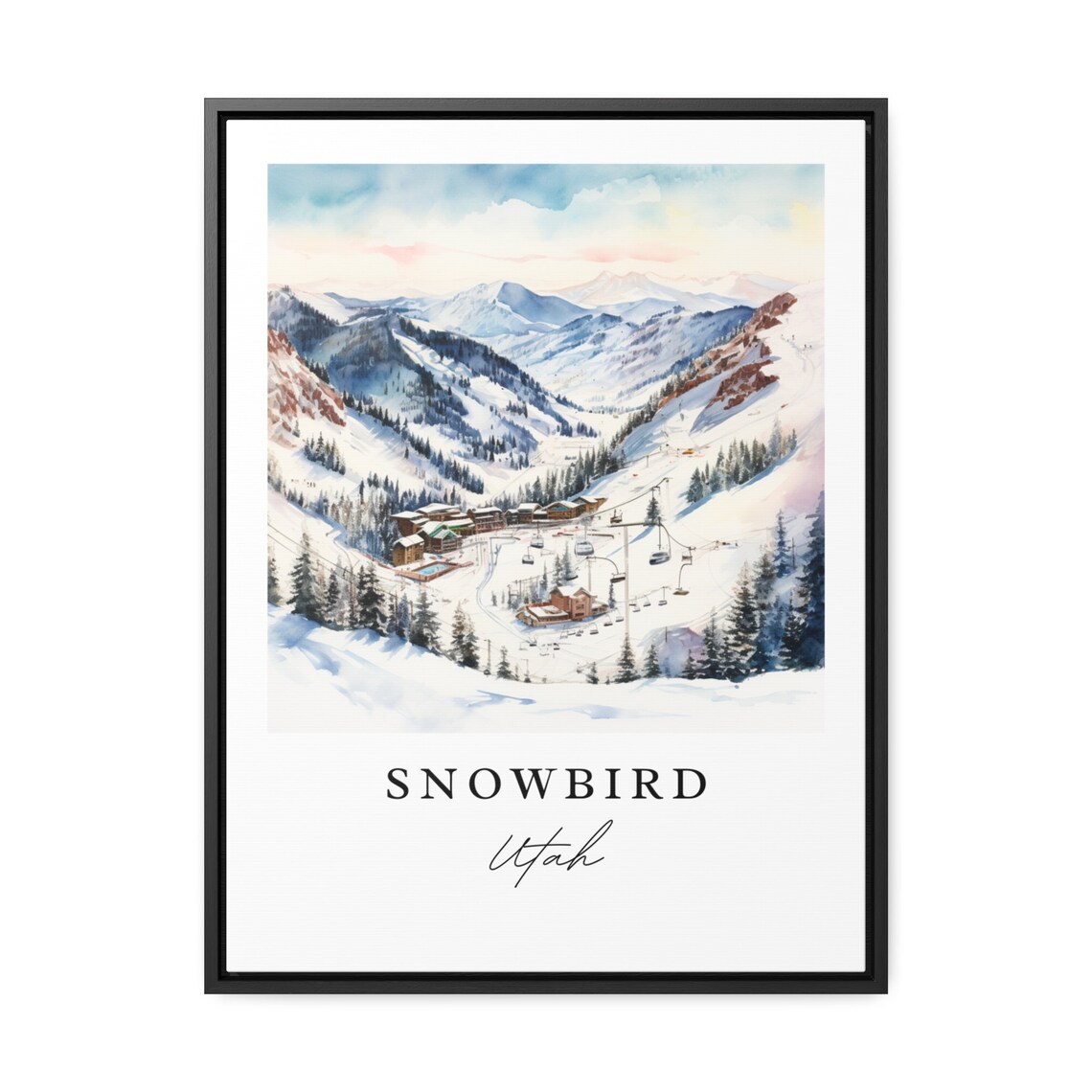 Snowbird Ski Area Traditional Travel Art Utah Poster Print - Image 2