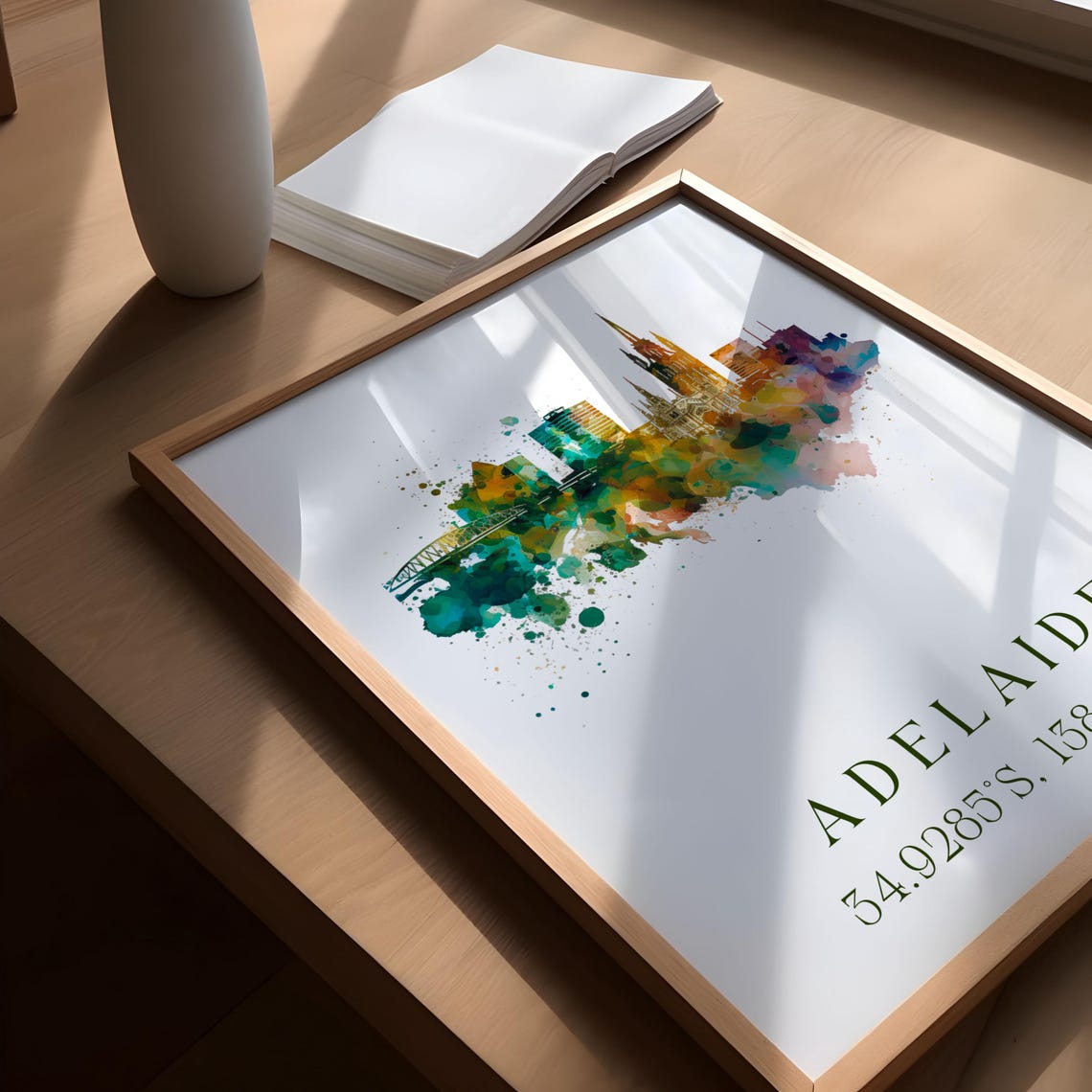 Adelaide Australia Wall Art Poster Wedding Gift Birthday Present Custom Text Personalised - Image 4