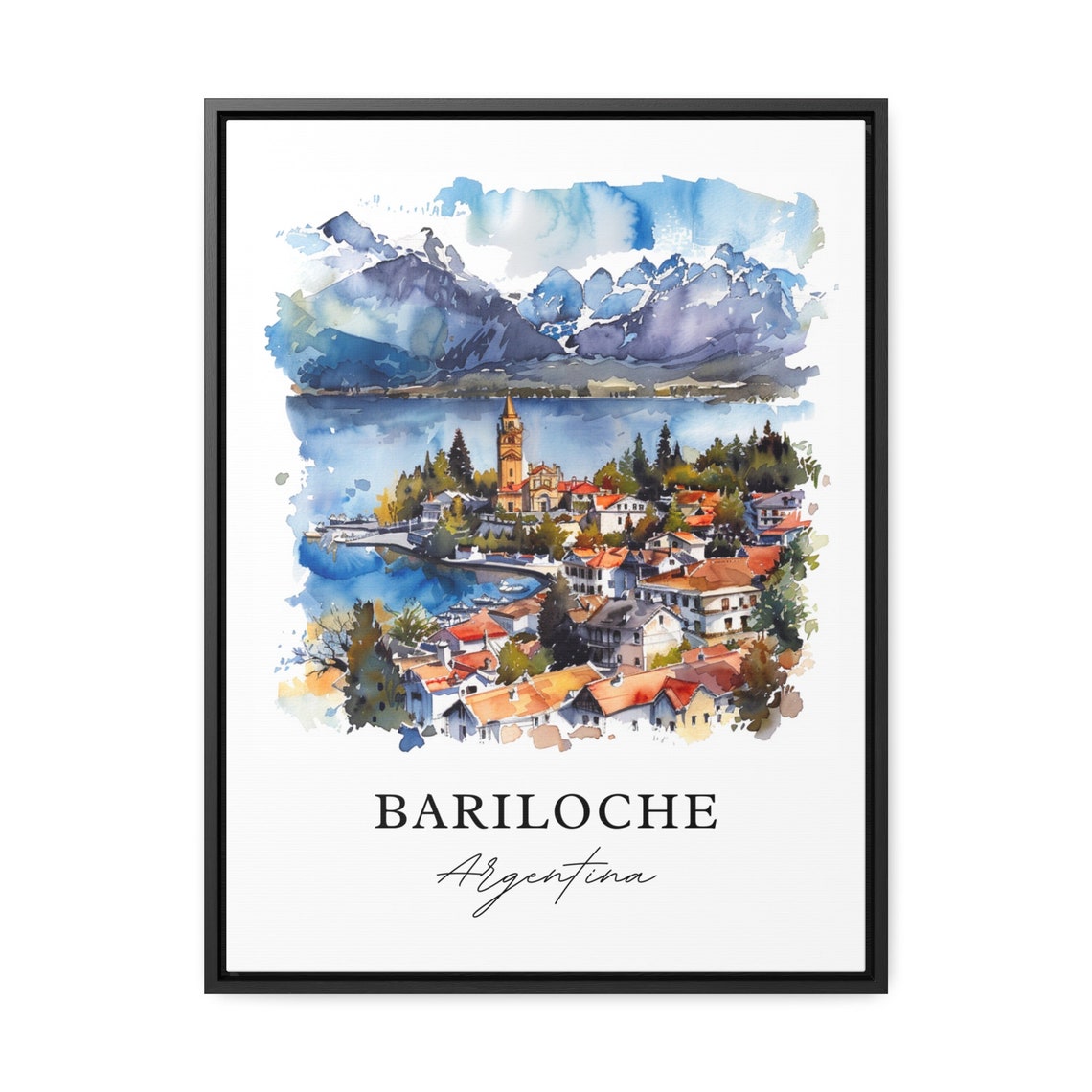 Bariloche Wall Art Print Watercolor Argentina Gift Travel Poster Housewarming - Image 3