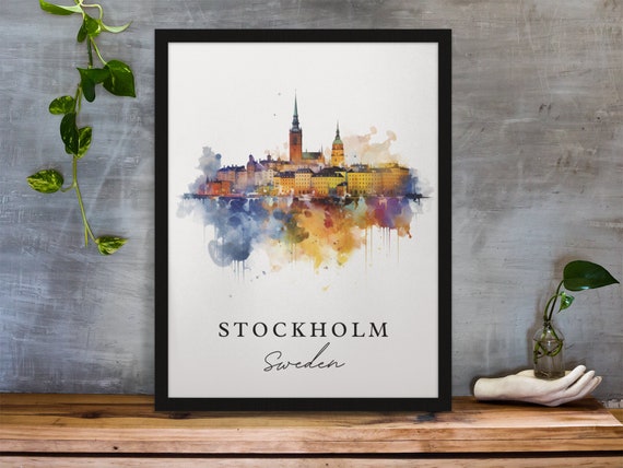 Stockholm Sweden Travel Poster, Custom Text