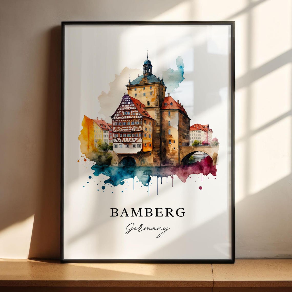 Bamberg Germany Travel Poster, Custom Text - Image 4