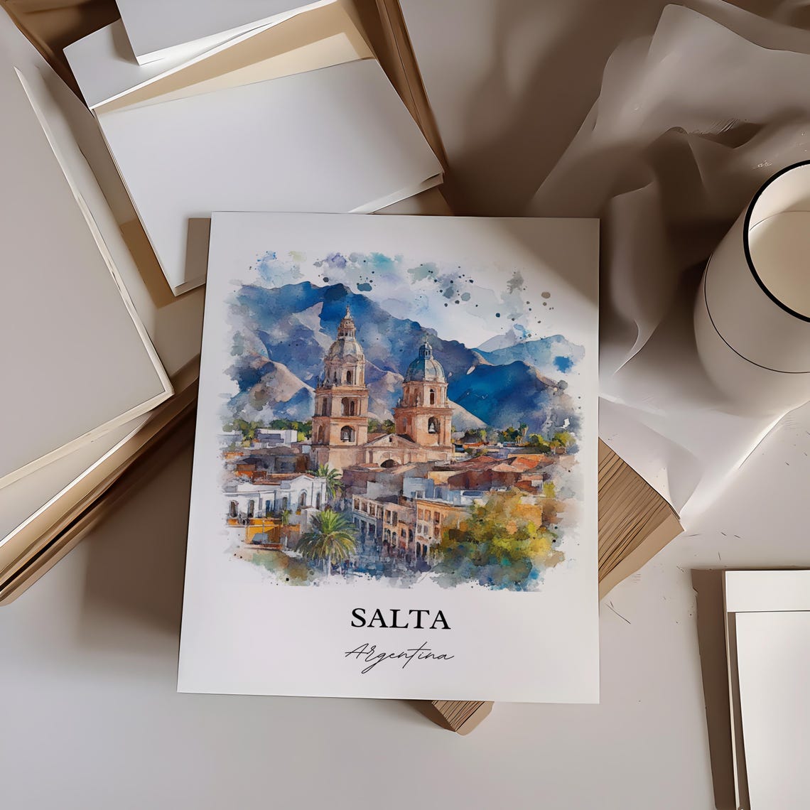 Salta Argentina Wall Art Print Watercolor Gift Travel Poster Housewarming - Image 2