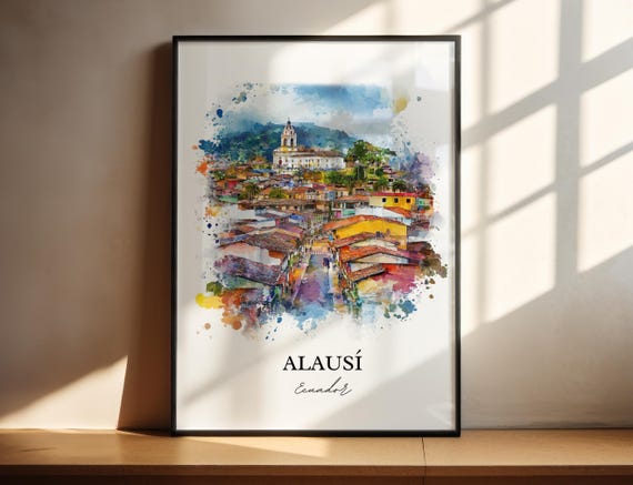 Alaus Ecuador Wall Art Print Watercolor Gift Travel Poster Housewarming