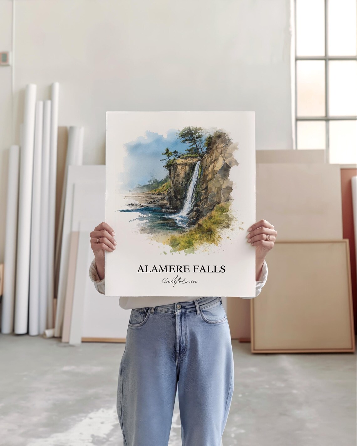 Alamere Falls California Point Reyes Seashore Waterfall Travel Poster - Image 3