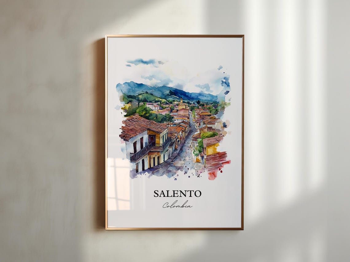 Salento Colombia Wall Art Print Bogot Watercolor Gift Travel Poster Housewarming - Image 5