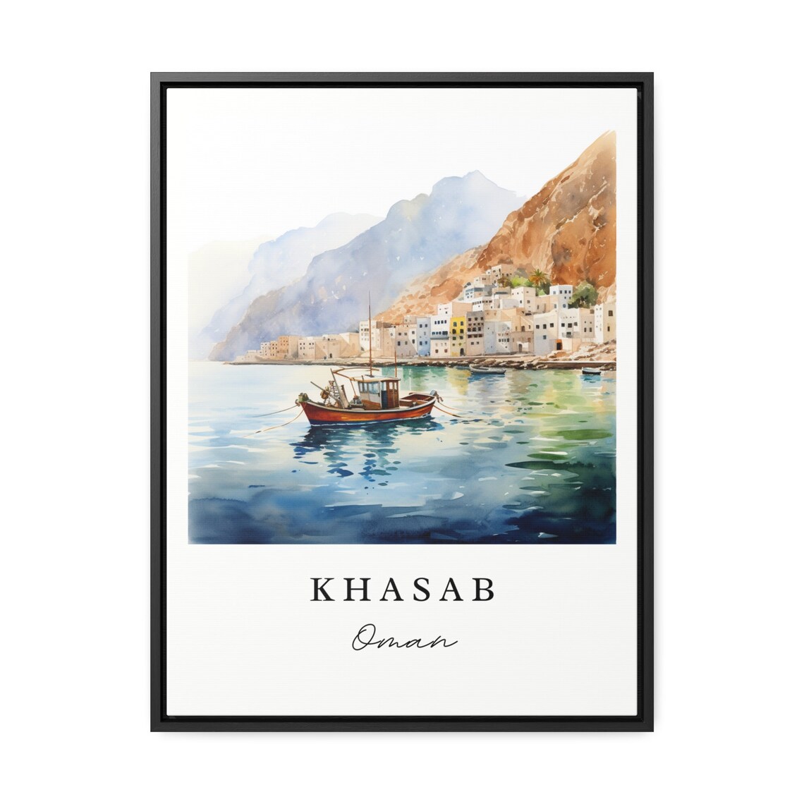 Khasab Oman Travel Poster, Custom Text - Image 3
