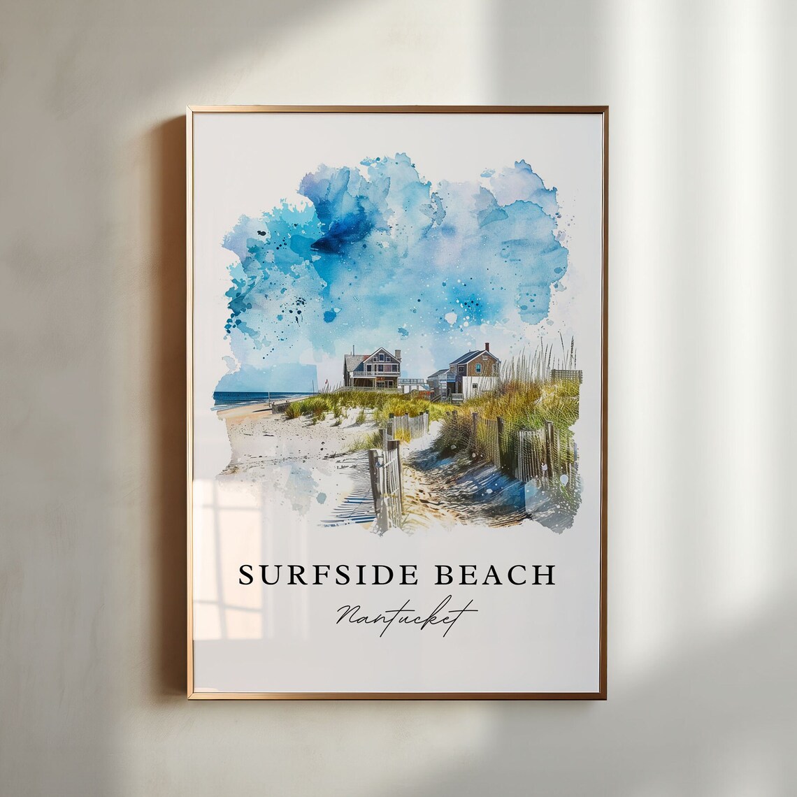 Surfside Beach Nantucket Travel Poster, Ma