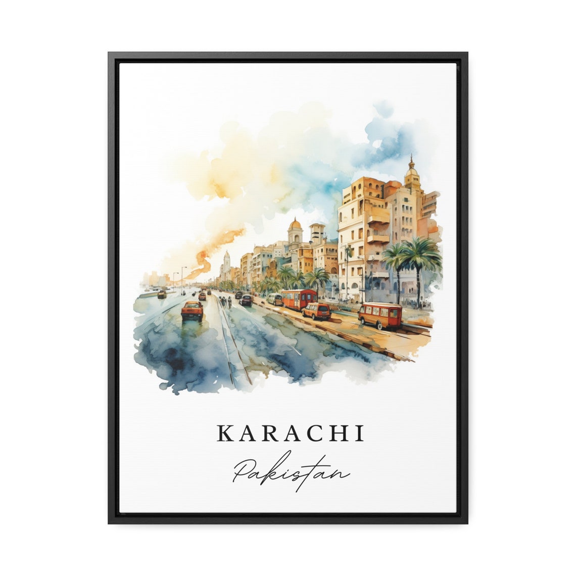 Karachi Pakistan Wall Art Poster Wedding Gift Birthday Present Custom Text Personalized - Image 2
