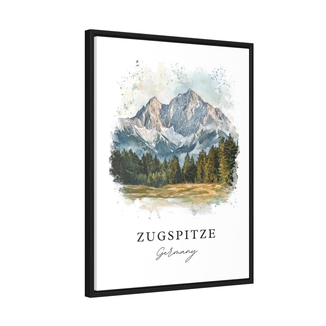Zugspitze Watercolor Travel Poster, Germany Mountains - Image 2
