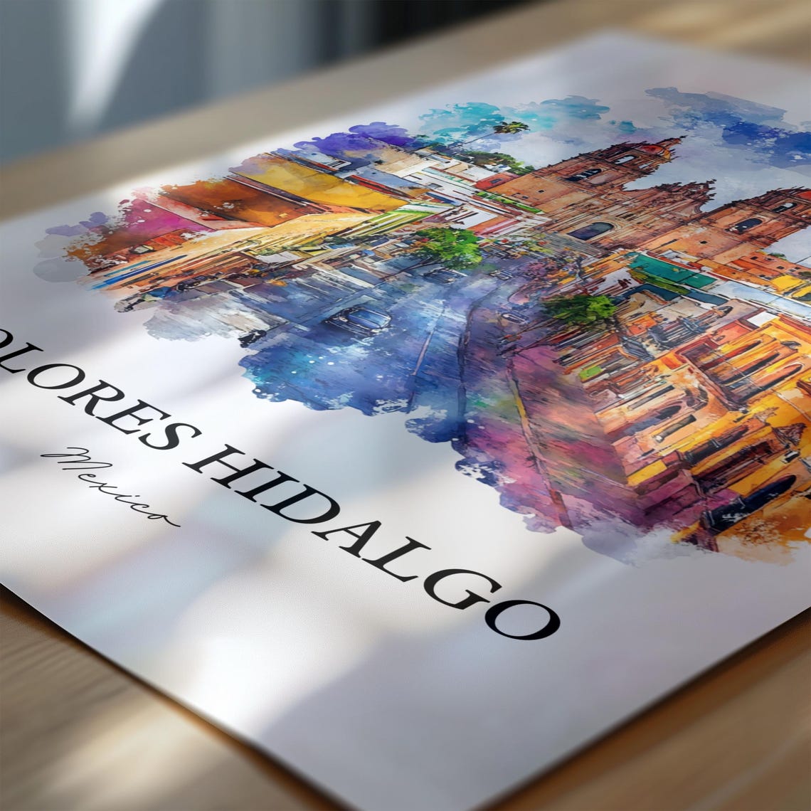 Dolores Hidalgo Watercolor Travel Poster, Guanajuato - Image 6