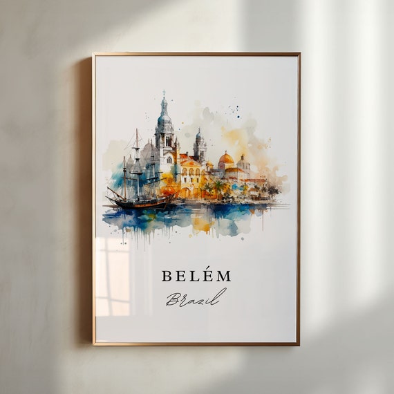 Belem Brazil Wall Art Poster Print Wedding Gift Birthday Present Custom Text Perfect