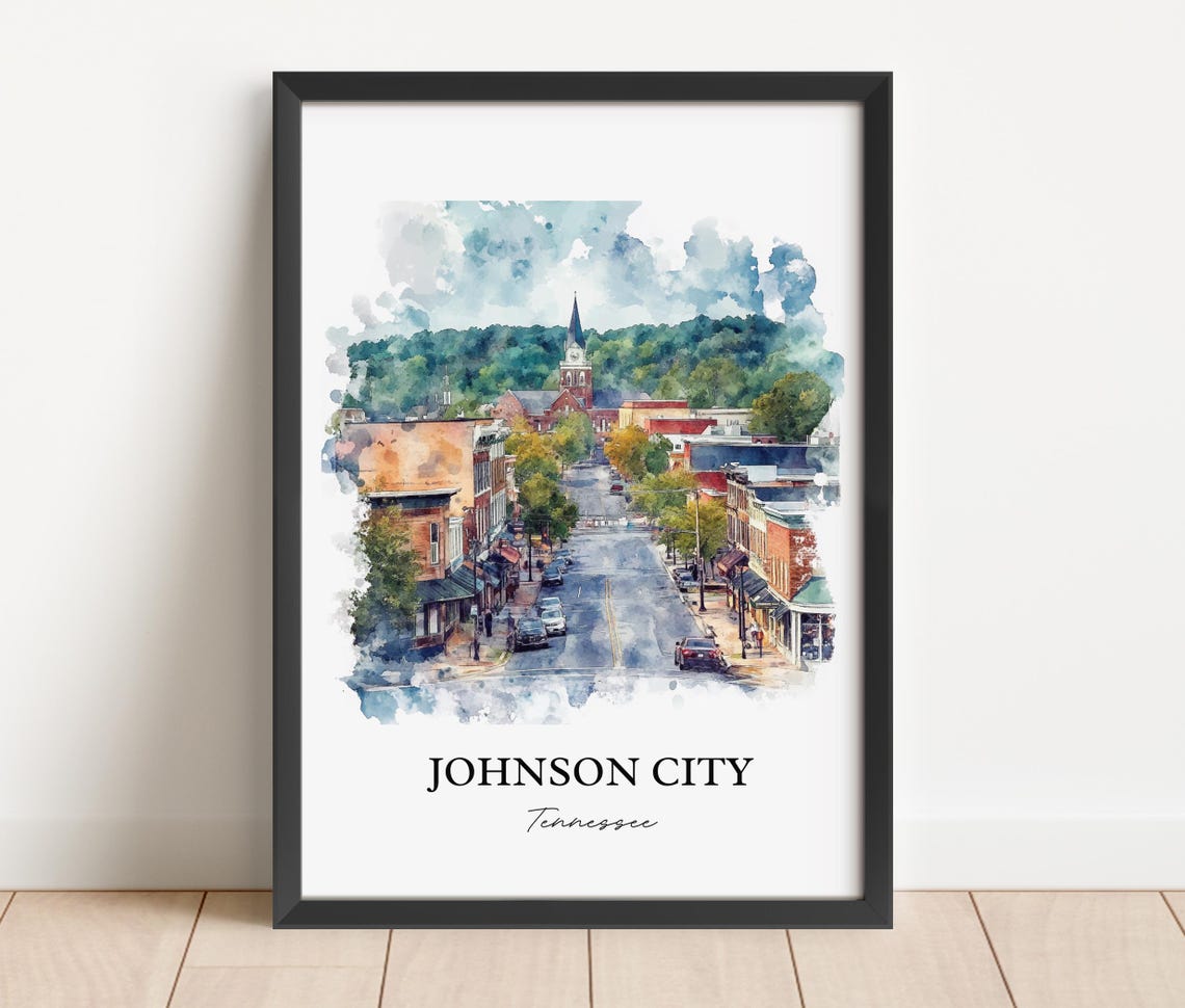 Johnson City Tn Wall Art Winged Deer Park Print Tennessee Artwork Gift Travel Poster Housewarming - Image 3