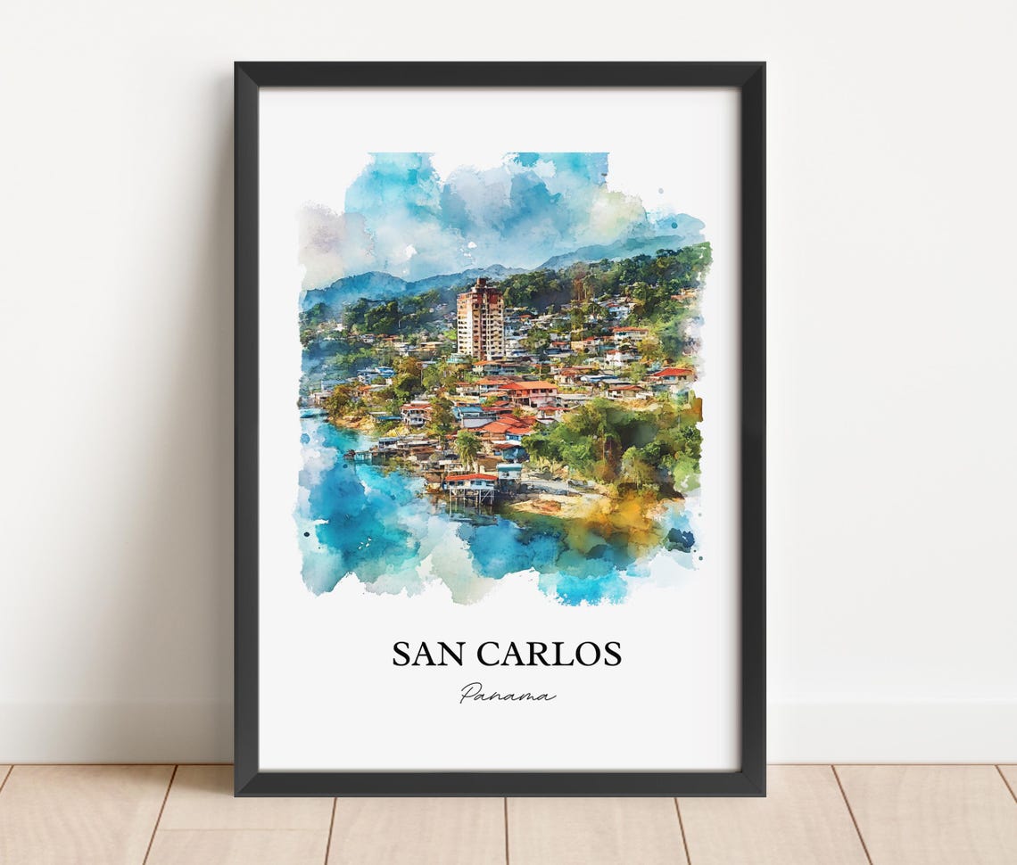 San Carlos Panama Art Oeste Print Watercolor Gift Travel Poster Housewarming - Image 4