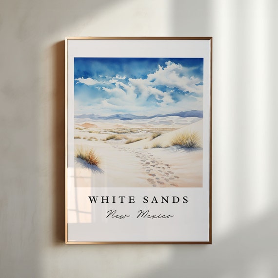 White Sands NM Travel Poster, New Mexico Park
