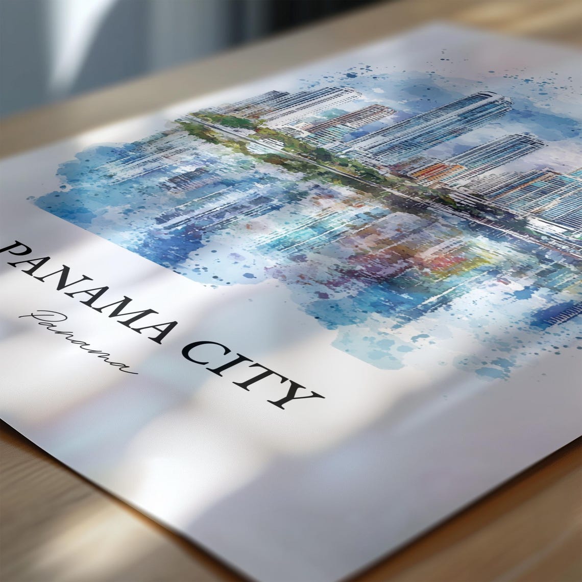 Panama City Wall Art Print Watercolor Gift Travel Poster Housewarming - Image 6
