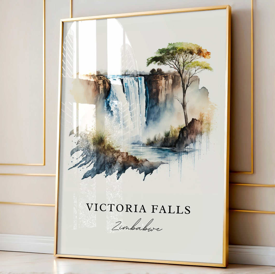 Victoria Falls Zambia Personalized Travel Poster - Image 3