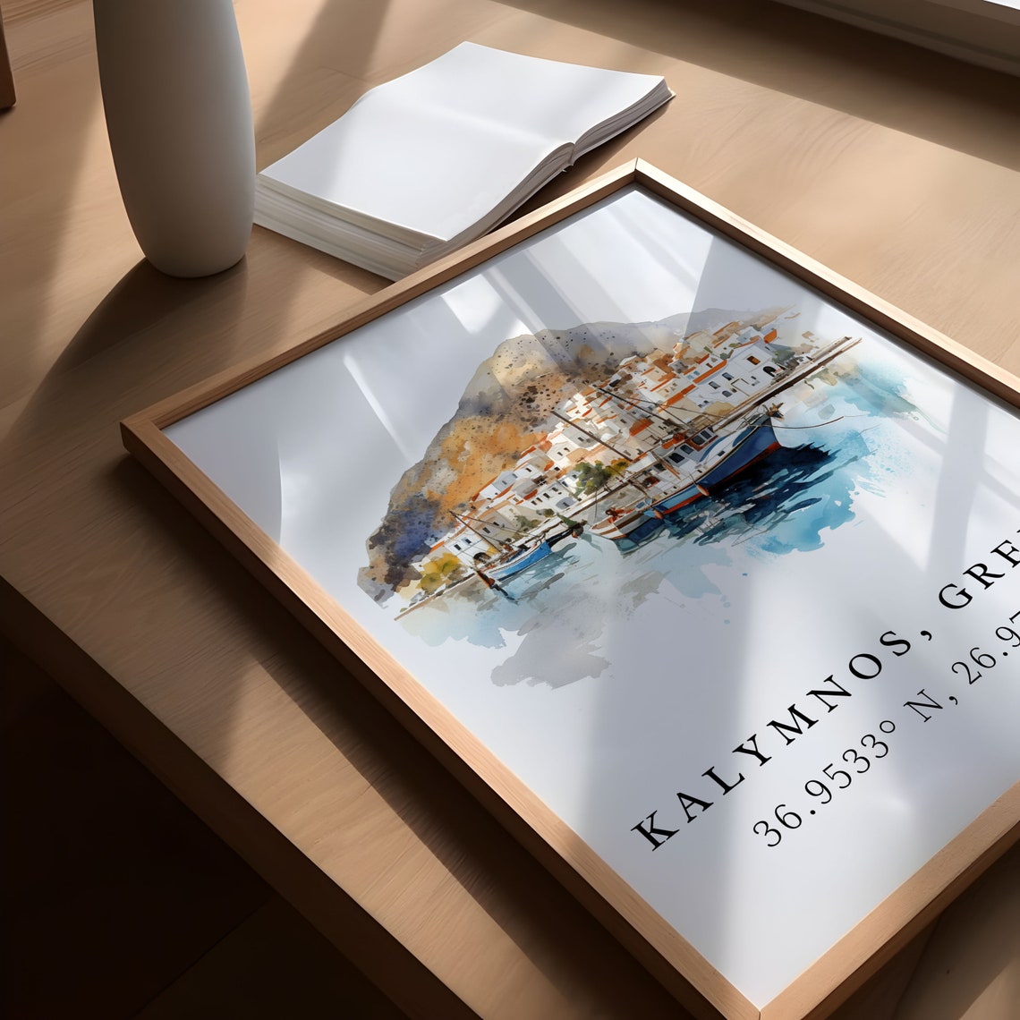 Kalymnos Greece Travel Poster, Custom Text - Image 5