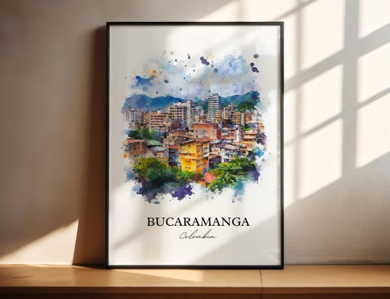 Bucaramanga Wall Art Santander Print Colombia Watercolor Gift Travel Poster Housewarming