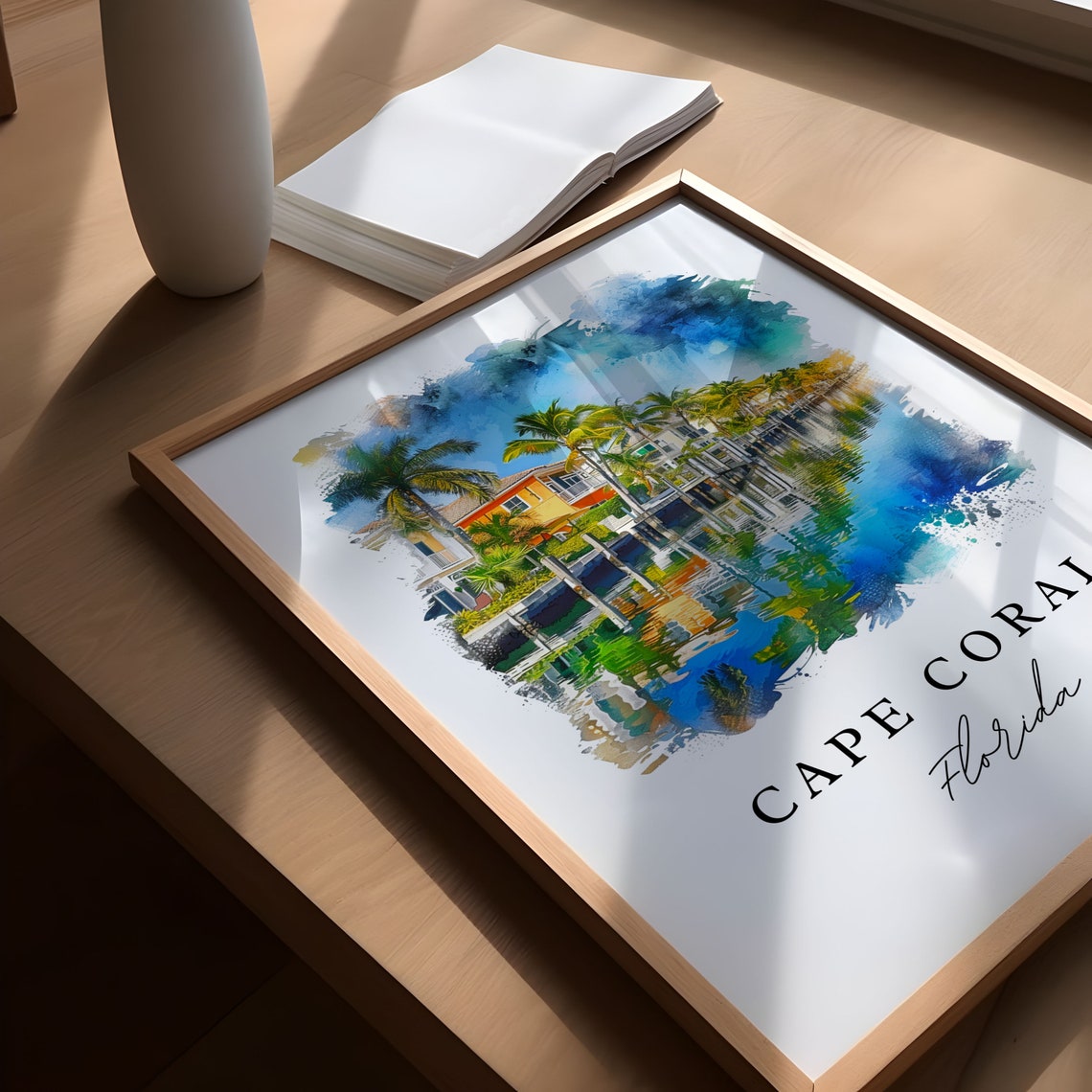 Cape Coral Florida Wall Art Print, Custom Text - Image 4