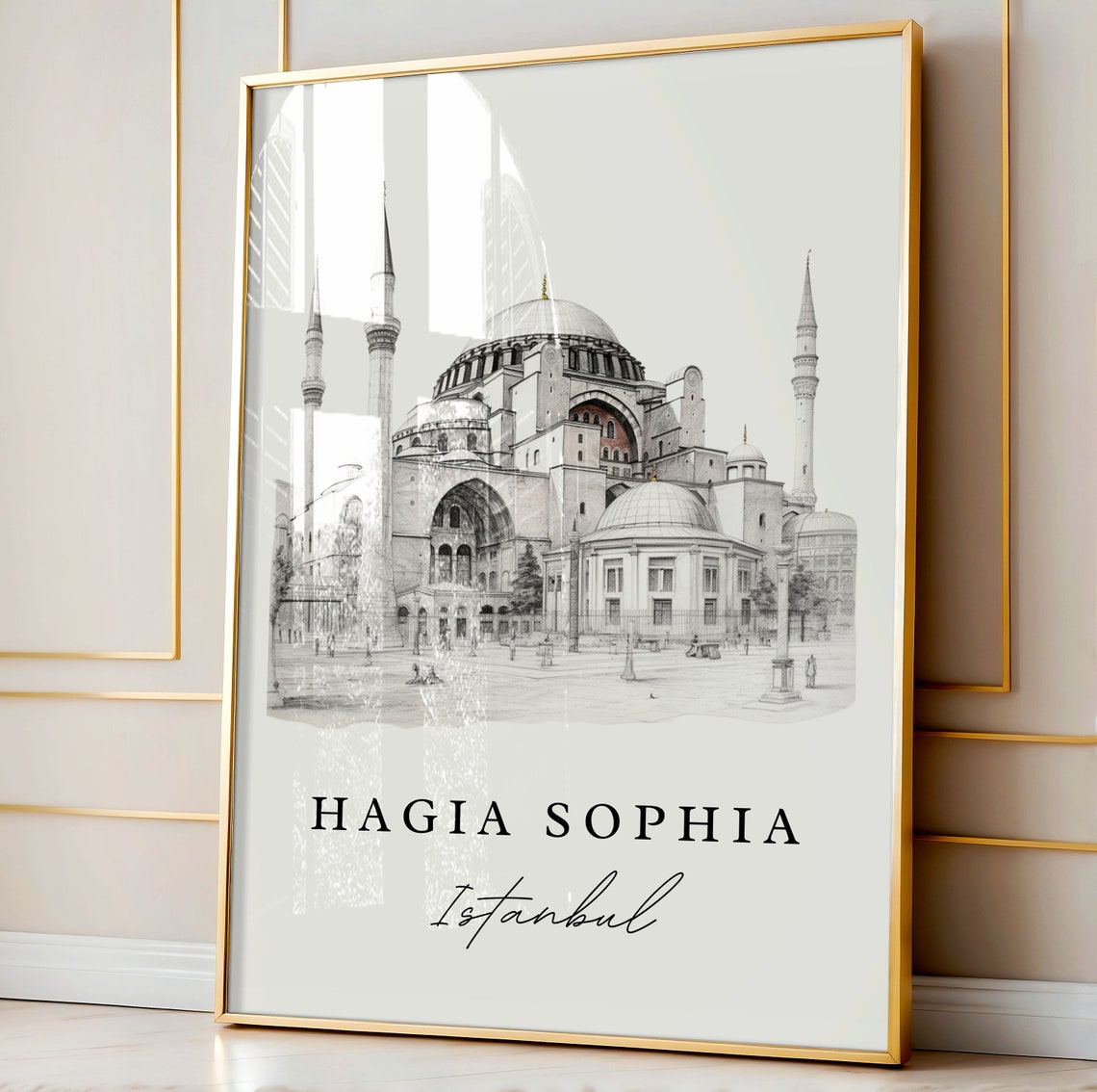 Hagia Sophia Pencil Sketch Travel Poster, Istanbul - Image 5