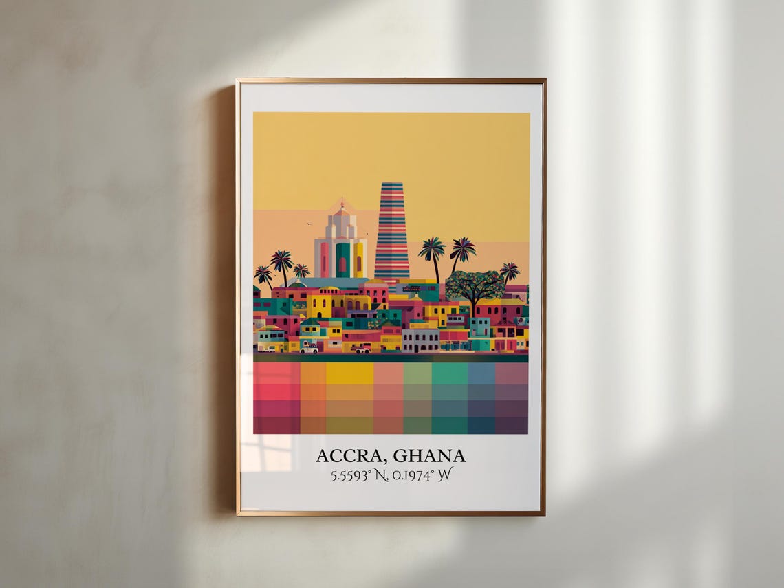 Accra Ghana Art Retro Travel Home Decor Gift Prints Housewarming - Image 3