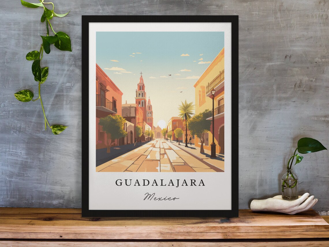 Guadalajara Traditional Travel Poster, Mexico Art