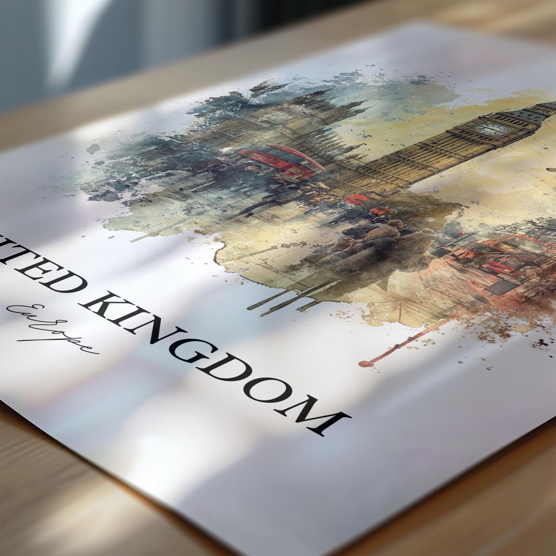 United Kingdom London Big Ben Watercolor Travel Landmark Poster - Image 6