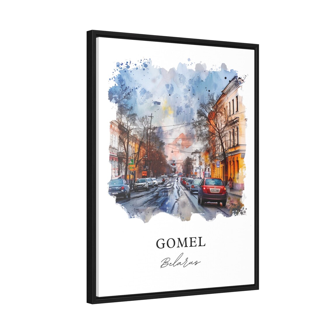 Gomel Belarus Autumn City Street Watercolor Art Travel Poster - Image 2