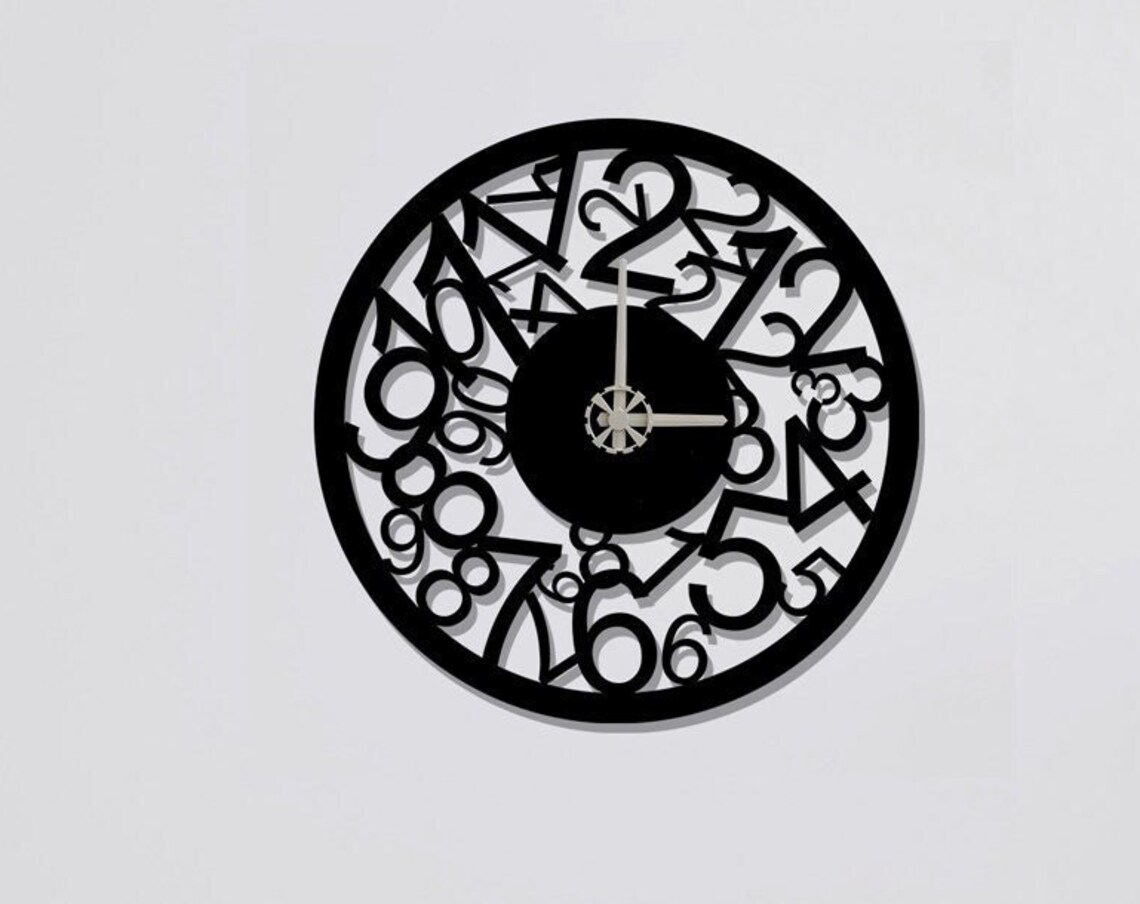Numbers Clocks For Wall, Minimalist Metal Clock