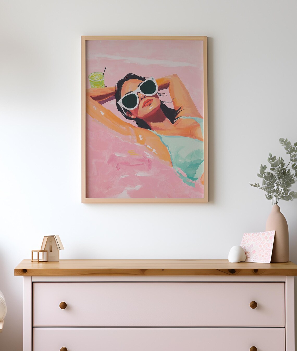 Summer Girl Cocktail Print, Beach House Decor - Image 2