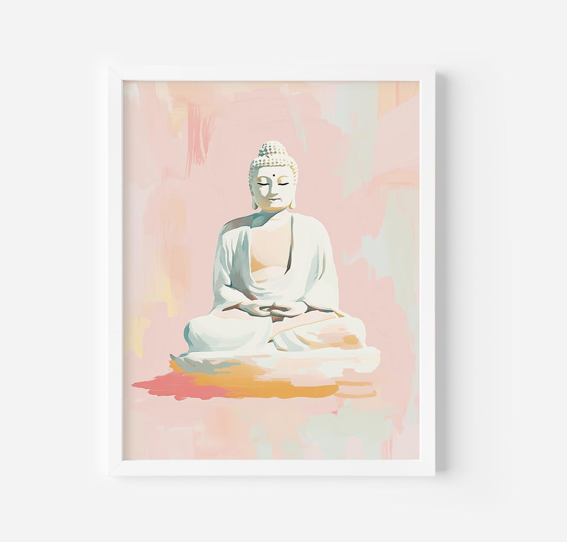 Buddha Art Print Acrylic Painting Spiritual Journey Art Buddha Poster Spiritual Gifts Art Pastel Colours