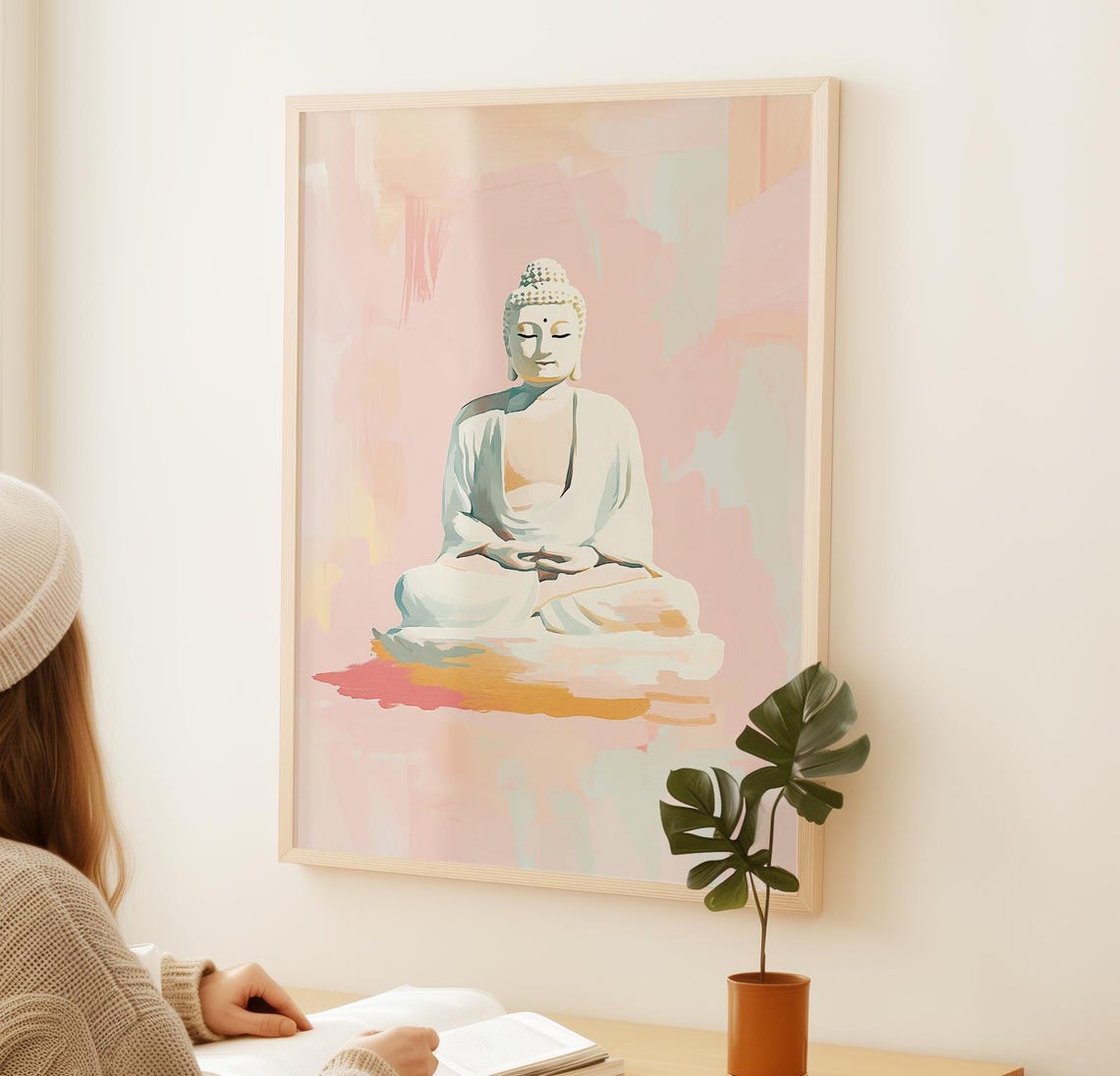 Buddha Art Print Acrylic Painting Spiritual Journey Art Buddha Poster Spiritual Gifts Art Pastel Colours - Image 2