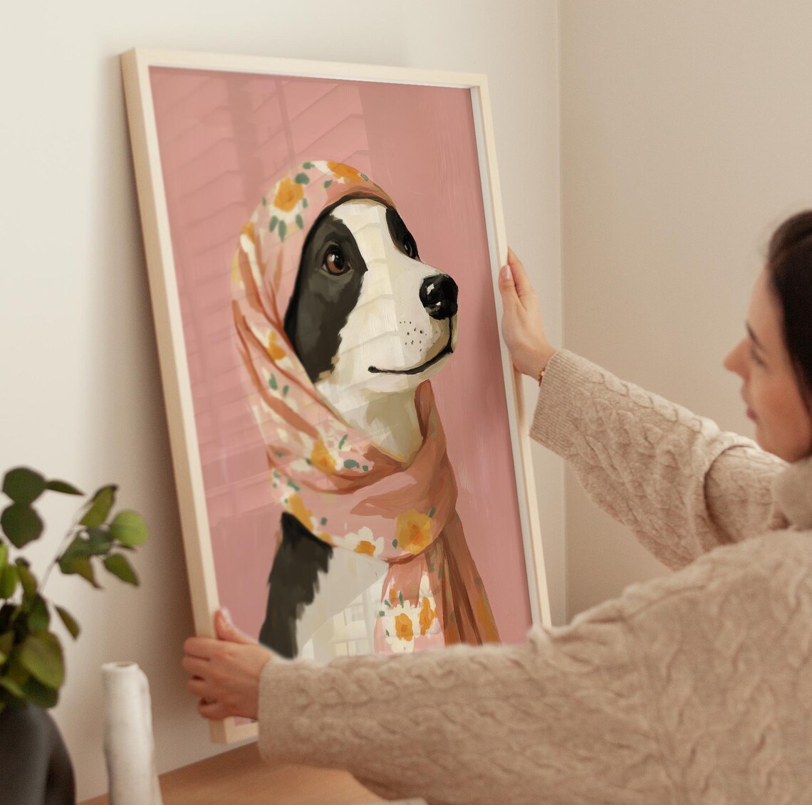 Babushka Dog Art Print, Trendy Nursery Decor - Image 3
