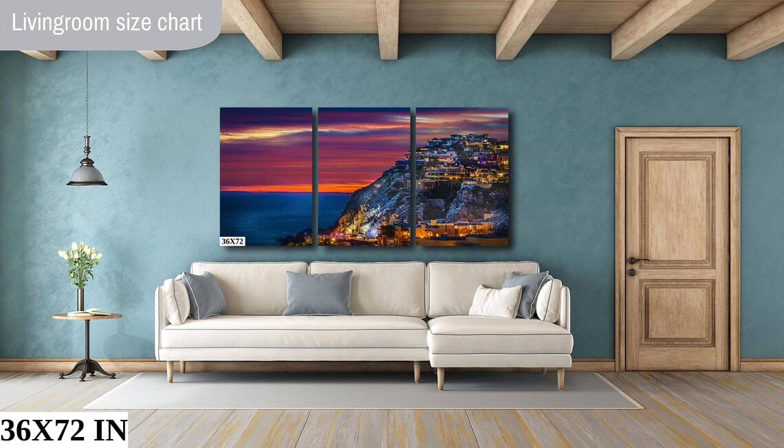 Cabo San Lucas Pedregal Hillside Villas Vivid Sunset Ocean Poster - Image 2