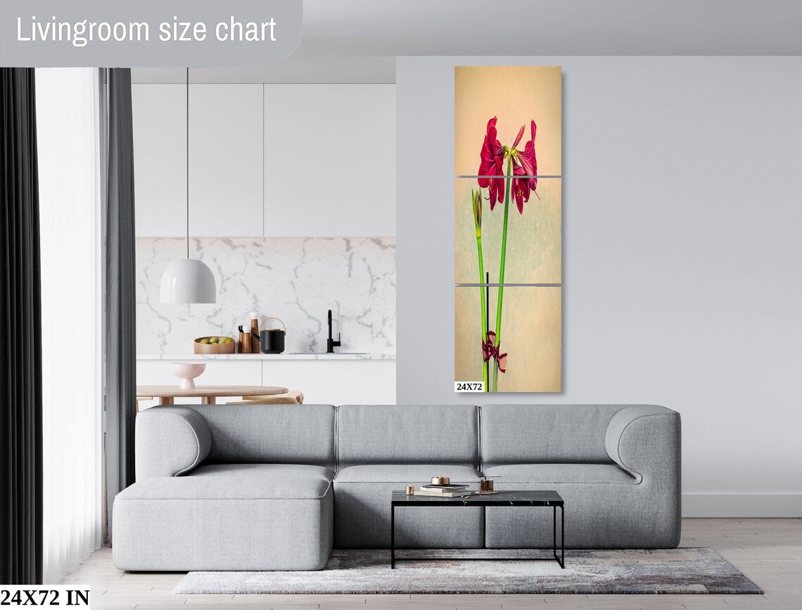 Red Amaryllis Bloom Close Up Elegant Floral Botanical Art Poster - Image 3