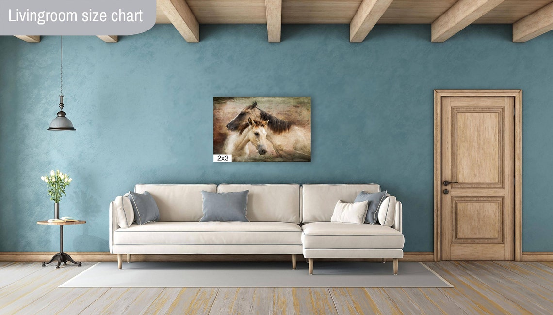 Mare and Foal Portrait Rustic Textured Background Horse Wall Poster - Image 4