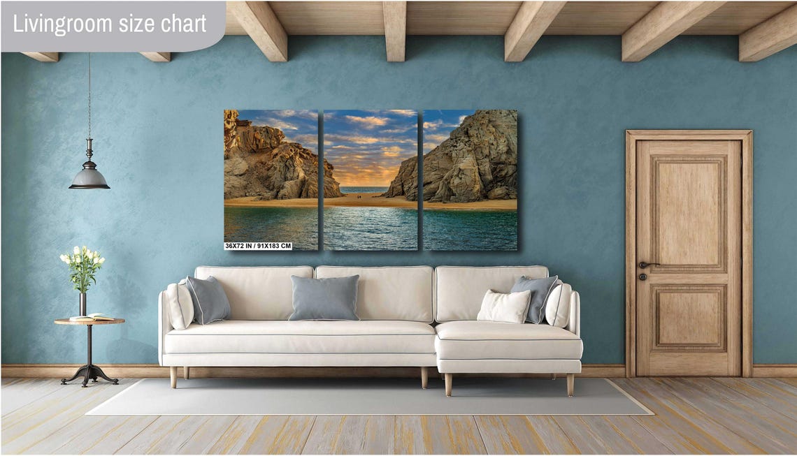 Cabo Lovers Beach Cliffs Golden Sand Ocean Shore View Poster - Image 2
