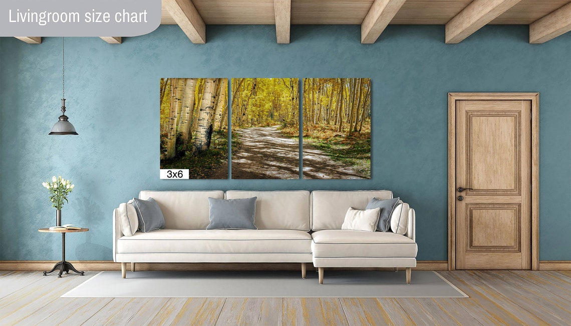 Sun Dappled Trail Winding Through Golden Aspen Forest Fall Poster - Image 2