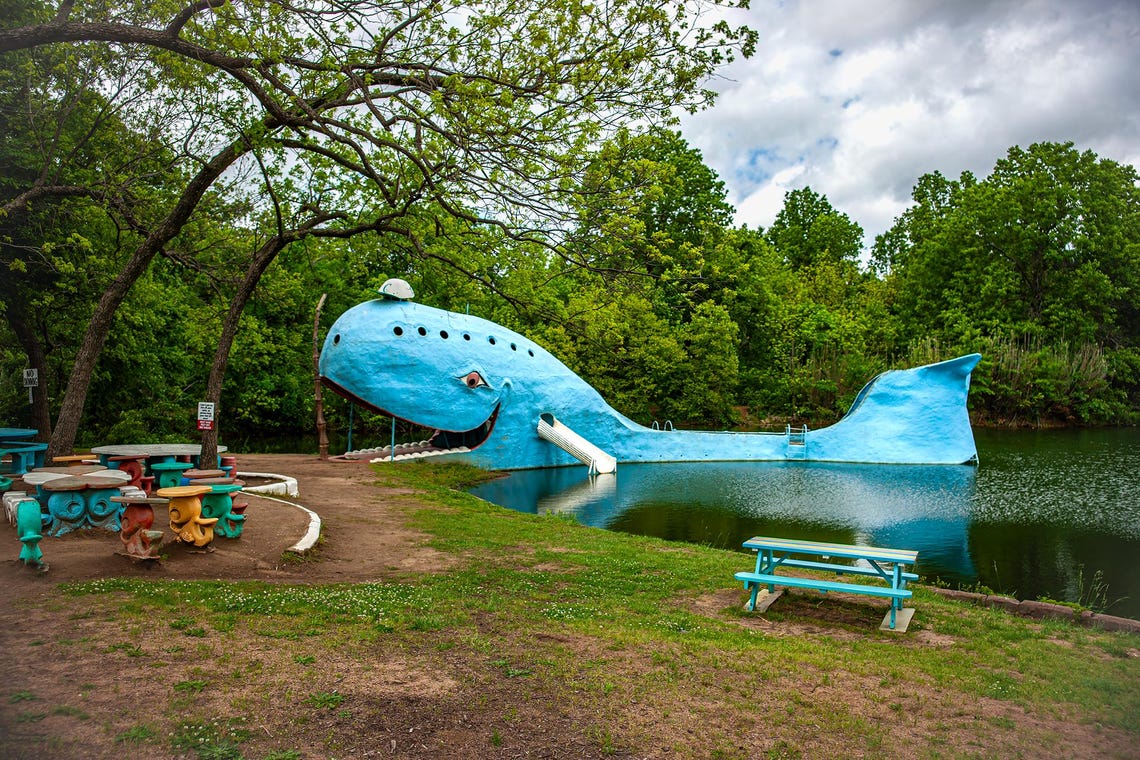 Blue Whale of Catoosa Route 66 Landmark Giant Whale Slide Poster