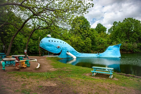 Blue Whale of Catoosa Route 66 Landmark Giant Whale Slide Poster