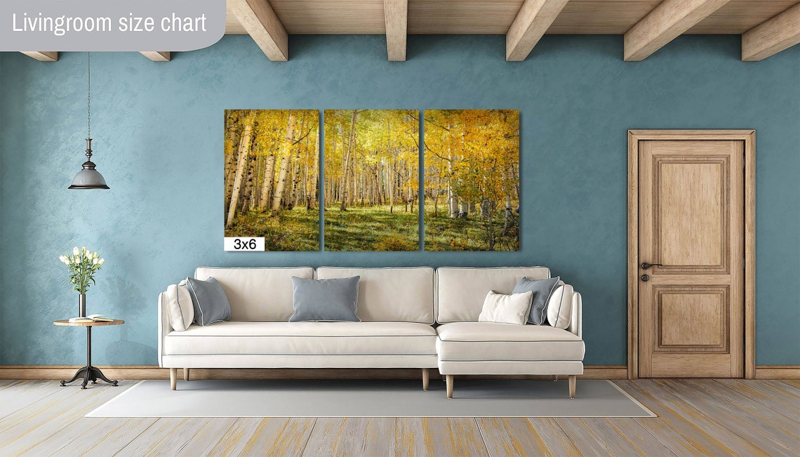Golden Aspen Grove In Fall Sunlit Yellow Foliage Nature Art Poster - Image 2