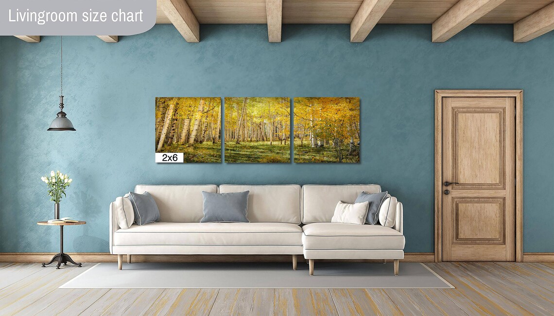 Golden Aspen Grove In Fall Sunlit Yellow Foliage Nature Art Poster - Image 3