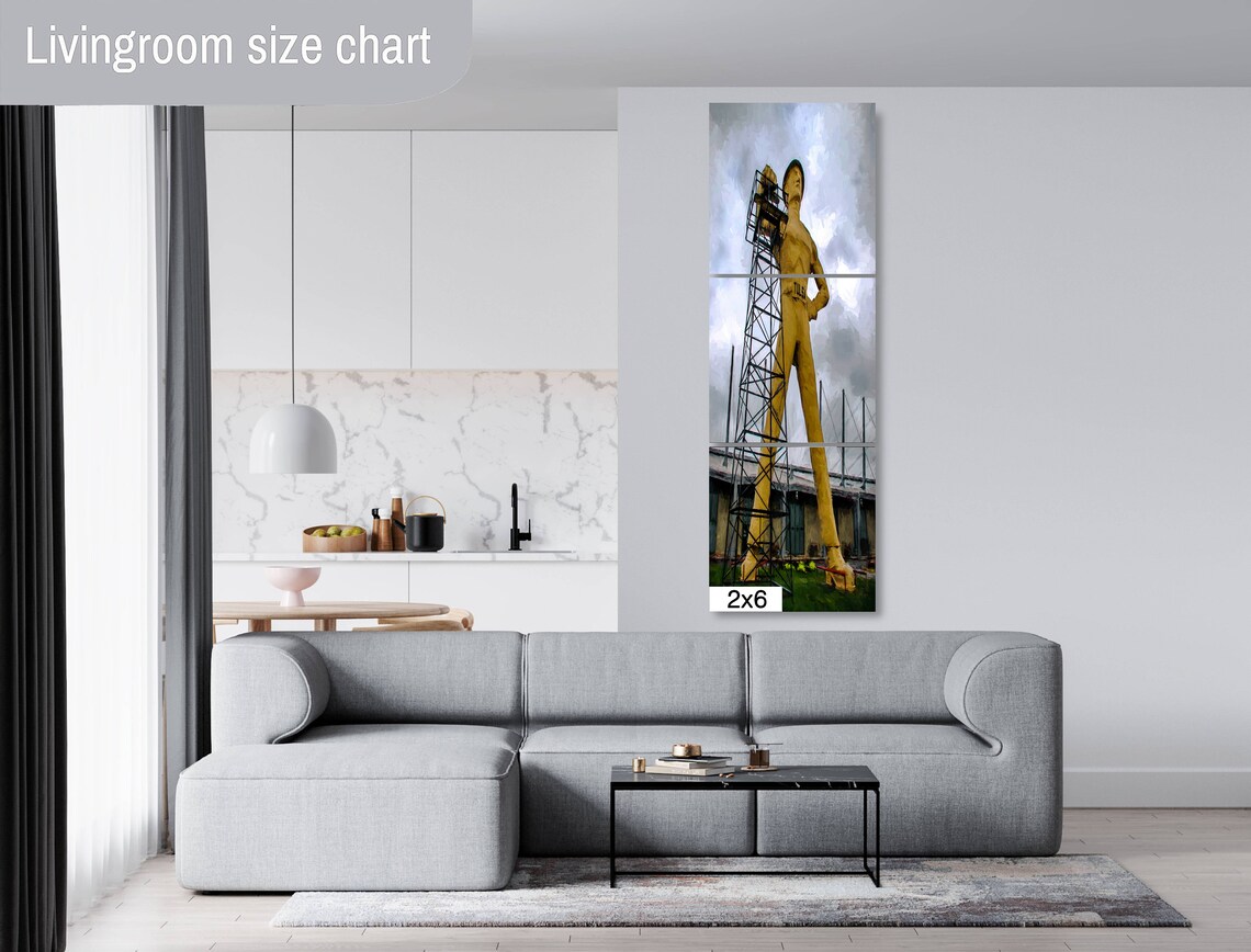 Tulsa Golden Driller Art Print, Tulsa Landmark - Image 3