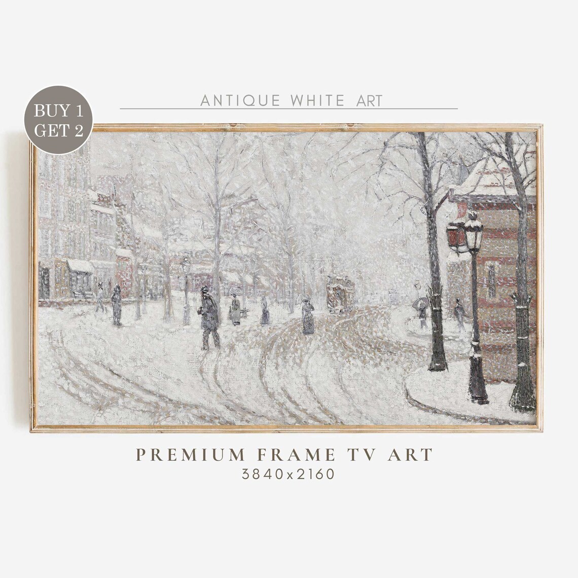 Vintage Winter Christmas Frame Tv Art Farmhouse Snowy Winter Landscape Art For Tv The Frame Tv Art Tv133