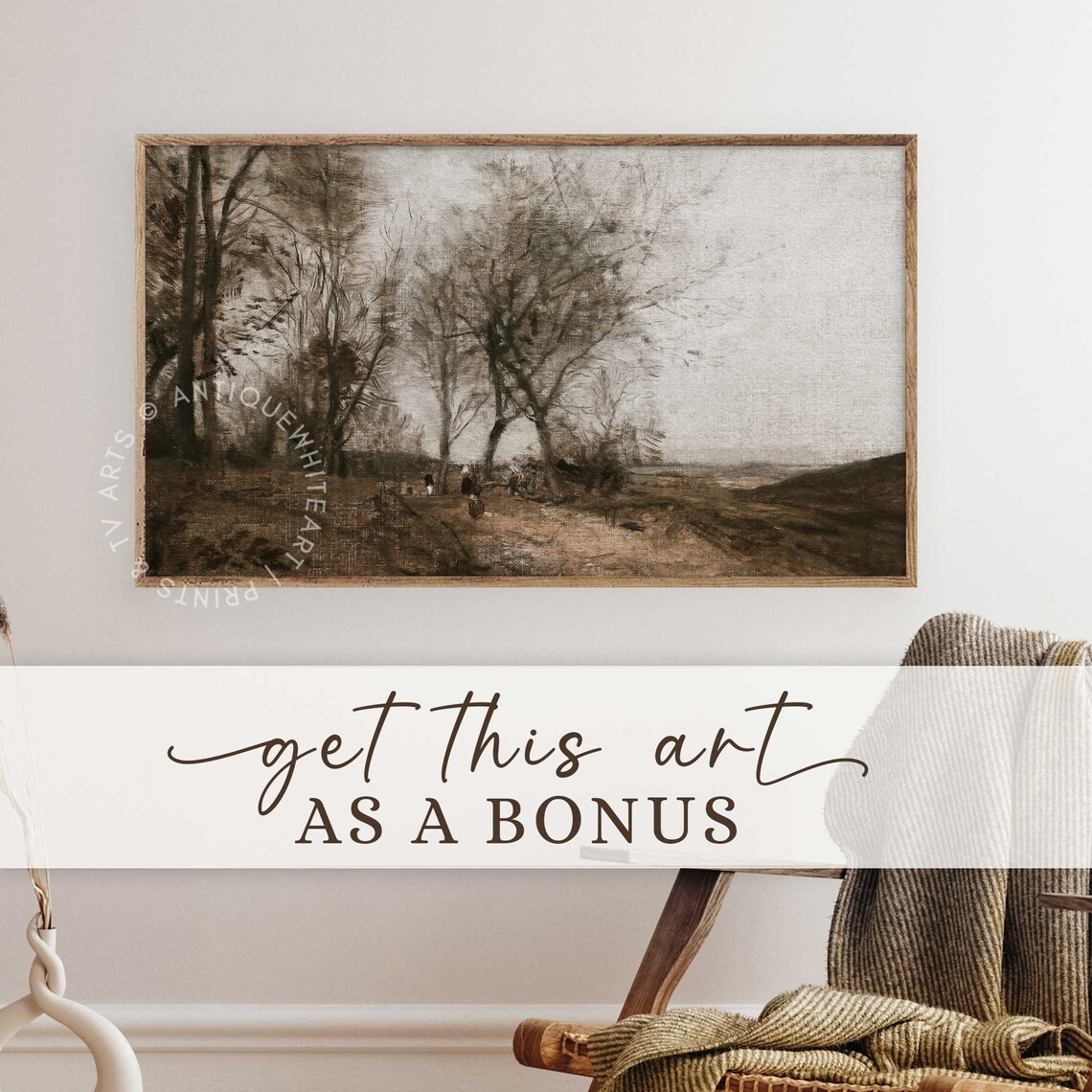 Farmhouse Autumn Landscape Art Print, Vintage Style - Image 2